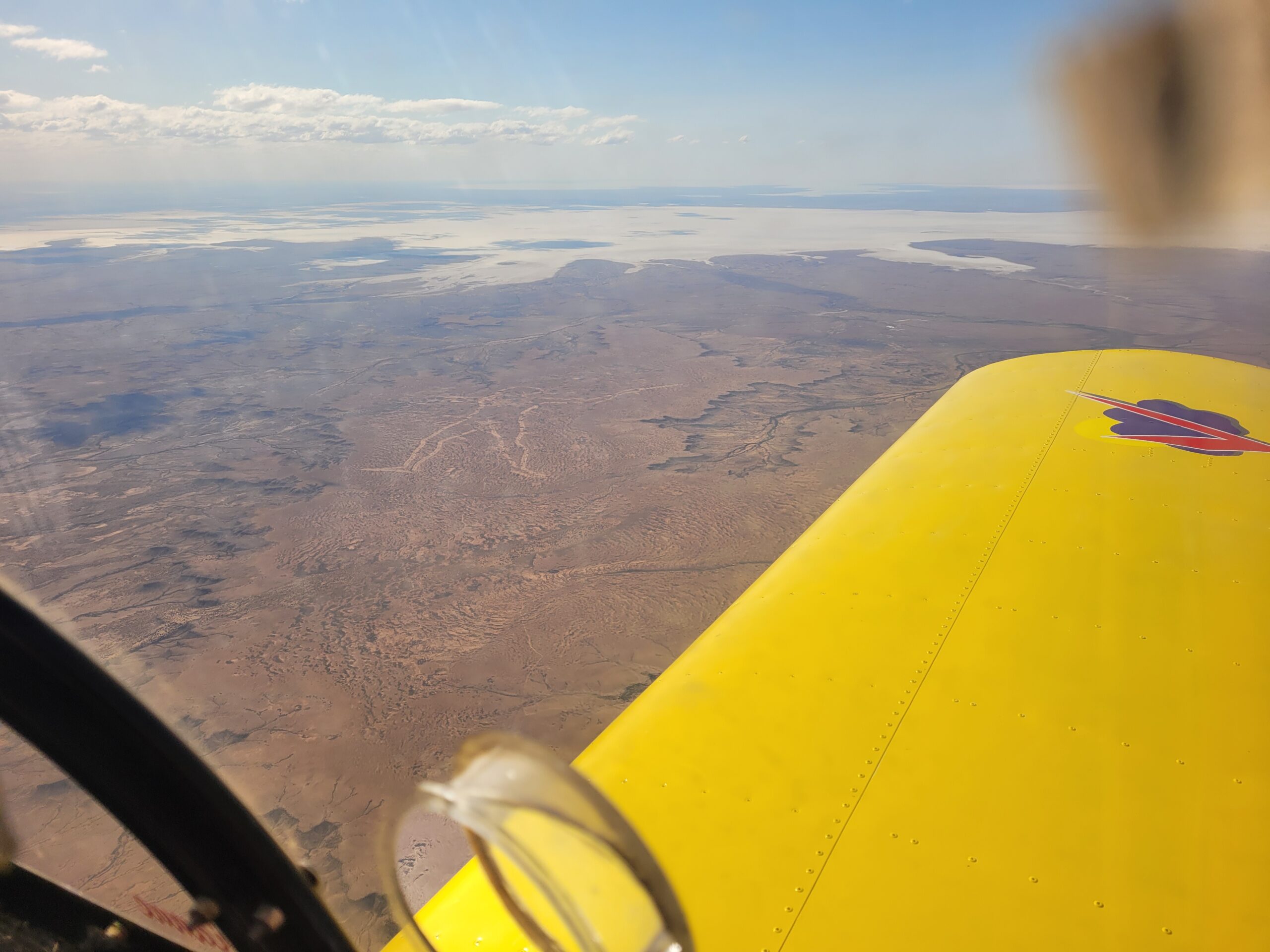 View of Marree Man from 8500 feet. Lake Eyre South in distance.